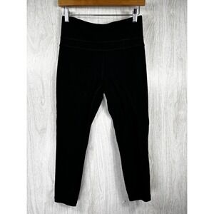 Athleta Luxe Mesh 7/8 Leggings Black Floral Mesh Athleisure Gym Womens M